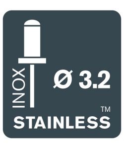 Rapid Rivetti Acciaio Inox 3,2x8 mm con Punta Trapano - 50 Pezzi