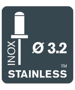 Rapid Rivetti Acciaio Inox 3,2x8 mm con Punta Trapano - 50 Pezzi