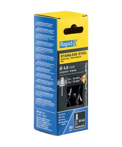 Rapid Rivetti Acciaio Inox 4,8x18 mm con Punta Trapano - 50 Pezzi