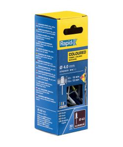 Rapid Rivetti Alluminio Colorati con Punta Trapano 4x16 mm - 32 Pezzi