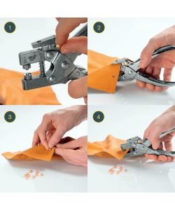 Rapid Pinza Occhiellatrice 2-in-1 d.4 mm con 100 Occhielli Inclusi