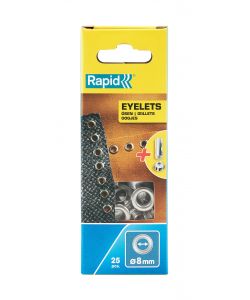 Rapid Occhielli Alluminio 8 mm 25 Pezzi con Ribattitore - per Cucito