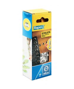 Rapid Occhielli Alluminio 8 mm 25 Pezzi con Ribattitore - per Cucito