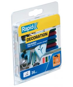 Rapid Colla a Caldo Glitter 36 Stick 7 mm - Rosso, Blu, Verde