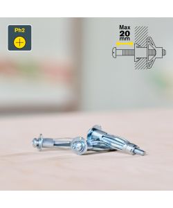 Rapid 10 Tasselli Espansione M8x32 per Cartongesso - per Parete 3-13mm