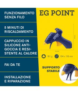 Rapid Pistola per Colla a Caldo Senza Fili Blu 7mm Riscaldamento 5 Minuti