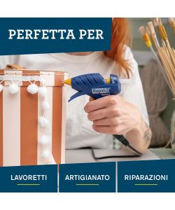 Rapid Pistola per Colla a Caldo Senza Fili Blu 7mm Riscaldamento 5 Minuti