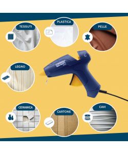 Rapid Pistola per Colla a Caldo EG212 Blu 12mm Ergonomica e Regolabile