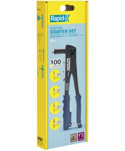 Rapid Rivettatrice Manuale RP10 con 100 Rivetti in Alluminio Blu