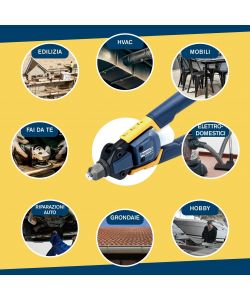 Rapid Rivettatrice Manuale RP100 Blu - Ergonomica per Rivetti 3,2-4,8 mm