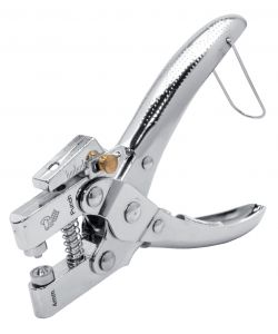 Rapid Pinza Occhiellatrice con Perforatore Integrato Argento - 105 Occhielli 4 mm per Pelle e Tessut