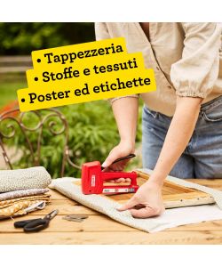Rapid Graffatrice Manuale R53 Ergonomica Rosso 117x32 mm per Tessuti