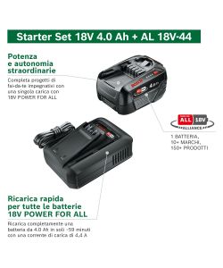 Bosch batteria e caricabatteria 18V 4,0Ah Starter Set colore nero