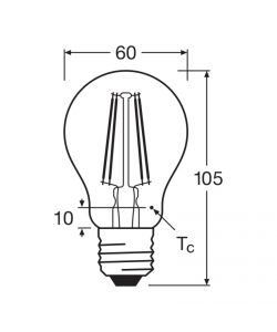 Lampadina LED Osram Star Classic A75 Filamento 7,5W 827 Bianco Caldo E27