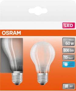 Osram 2 Lampadine LED Star E27 - Bianco Freddo - 6,5W 806lm 4000K