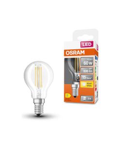 Lampadina LED Osram Star Classic P60 filamento, luce calda E14