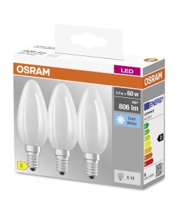 Set di 3 Lampadine LED Osram E14 5,5W 4000K 806 Lumen