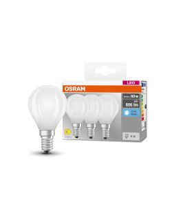 Set di 3 Lampadine LED Osram Base Retro Matt CLP forma classica mini sfera 6W E14 840