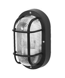 Ledvance Plafoniera Stagna Ovale Nera E27 IP44 per Cantine e Garage