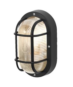 Ledvance Plafoniera Stagna Ovale Nera E27 IP44 per Cantine e Garage