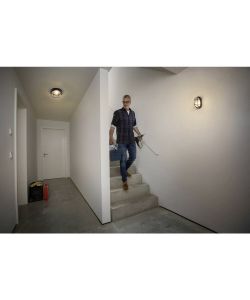 Ledvance Plafoniera Stagna Ovale Nera E27 IP44 per Cantine e Garage