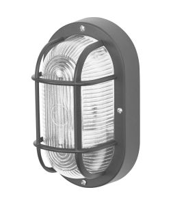 Ledvance Plafoniera Stagna Ovale Nera E27 IP44 per Cantine e Garage