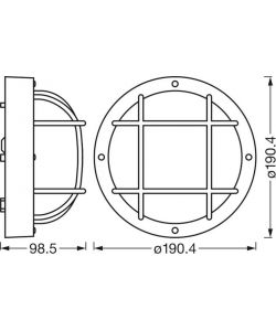 Ledvance Applique da Parete Esterno Bianco E27 IP44 190 mm Vetro e PP