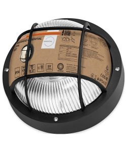 Ledvance Plafoniera Nera E27 IP44 Turtle Round 190 mm per Esterni