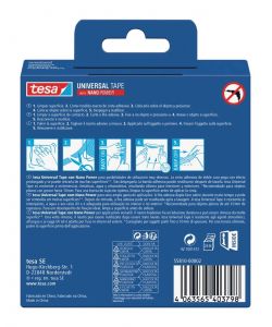 Tesa Nastro Biadesivo Trasparente Nano Power 3x300 cm Interni Esterni