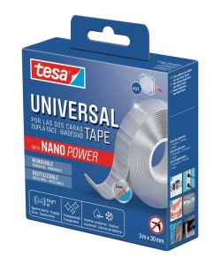 Tesa Nastro Biadesivo Trasparente Nano Power 3x300 cm Interni Esterni