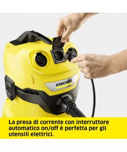 Karcher aspiratore solidi e liquidi WD 4 P con presa elettroutensile - 20 L