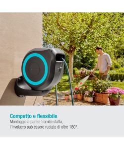 Gardena Avvolgitubo a Parete RollUp M Turchese 20m per Giardino