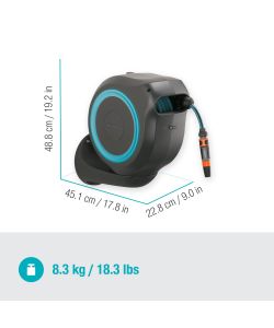 Gardena Avvolgitubo a Parete RollUp M Turchese 20m per Giardino