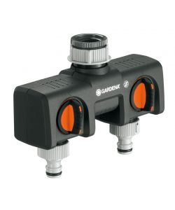 Distributore a 2 vie per rubinetto da 3/4' e 1'