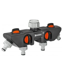 Gardena Distributore a 4 vie per rubinetto 3/4' e 1' plastica Standard