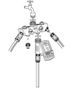 Gardena Distributore a 4 vie per rubinetto 3/4