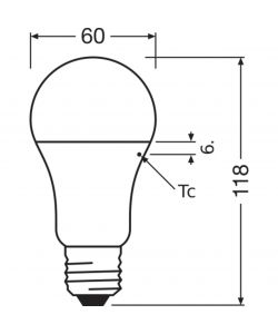 Lampadina LED Osram ricambio 75W E27 Forma A 6500K Luce diurna fredda Opaca