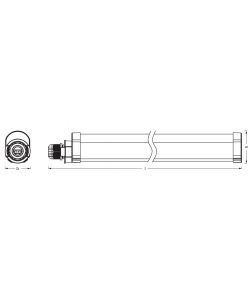 Ledvance Plafoniera Stagna LED 120cm Bianco 36W 4320LM IP65 - Illuminazione Garage