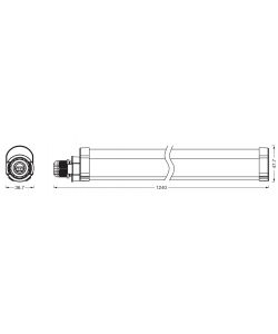 Ledvance Plafoniera Stagna LED 120cm Bianco 36W 4320LM IP65 - Illuminazione Garage