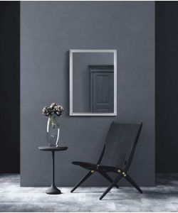 KARINA Specchio plastica argento 50x70 cm montabile verticale/orizzontale