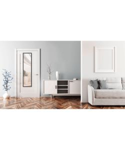 Trio Specchio da Appendere 30x120 cm Nero con Cornice e Ganci Inclusi