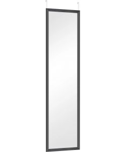 Trio Specchio da Appendere 30x120 cm Nero con Cornice e Ganci Inclusi