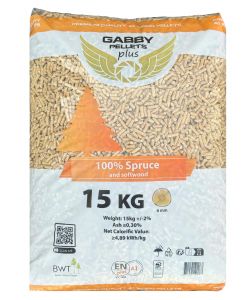 Pellet Gabby Plus 15kg - Abete Certificato EN Plus A1