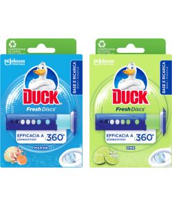Duck Fresh Dischi Gel WC Base + Ricarica Assortito Marine-Lime