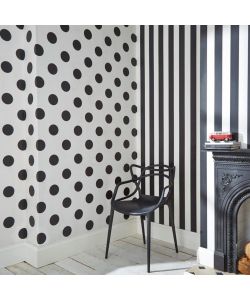 Kids at Home Carta da Parati Dotty Black Bianco e Nero 100104