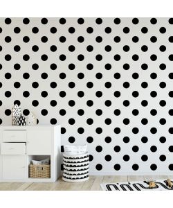 Kids at Home Carta da Parati Dotty Black Bianco e Nero 100104
