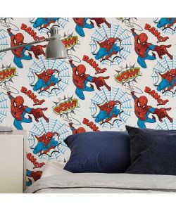 Kids at Home Carta da Parati Spiderman Pow Bianca