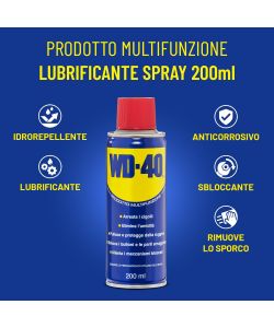 WD-40 Spray Multiuso 200ml - Lubrificante, Sbloccante e Anticorrosivo