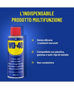 WD-40 Spray Multiuso 200ml - Lubrificante, Sbloccante e Anticorrosivo