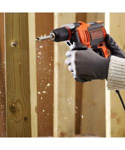 Black+Decker Trapano a Percussione a Filo 710W con Valigetta e 4 Punte